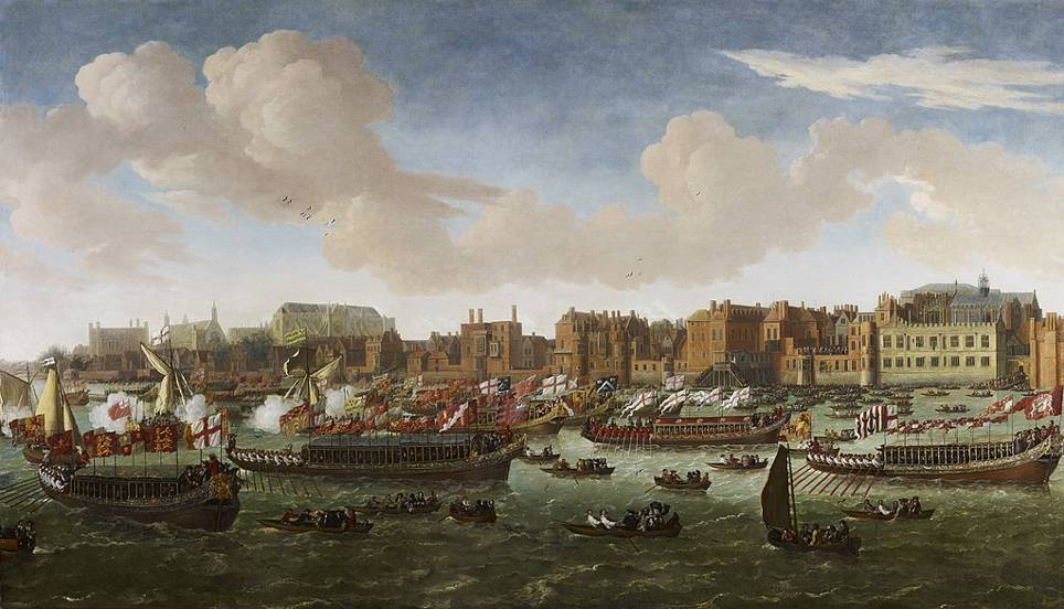 British School, 17Th Century The Lord Mayor's Water Procession On The Thames RCIN 402608 Royal Collection