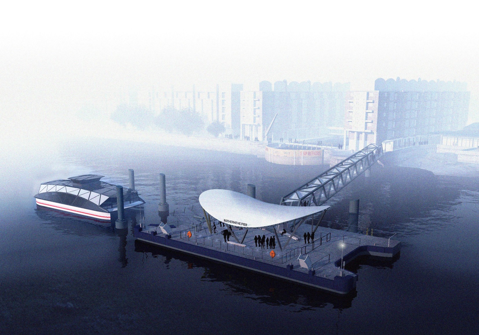 Digital Render of new Rotherhithe Pier