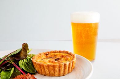 Red onion and leek tart with Hogarth Golden Ale