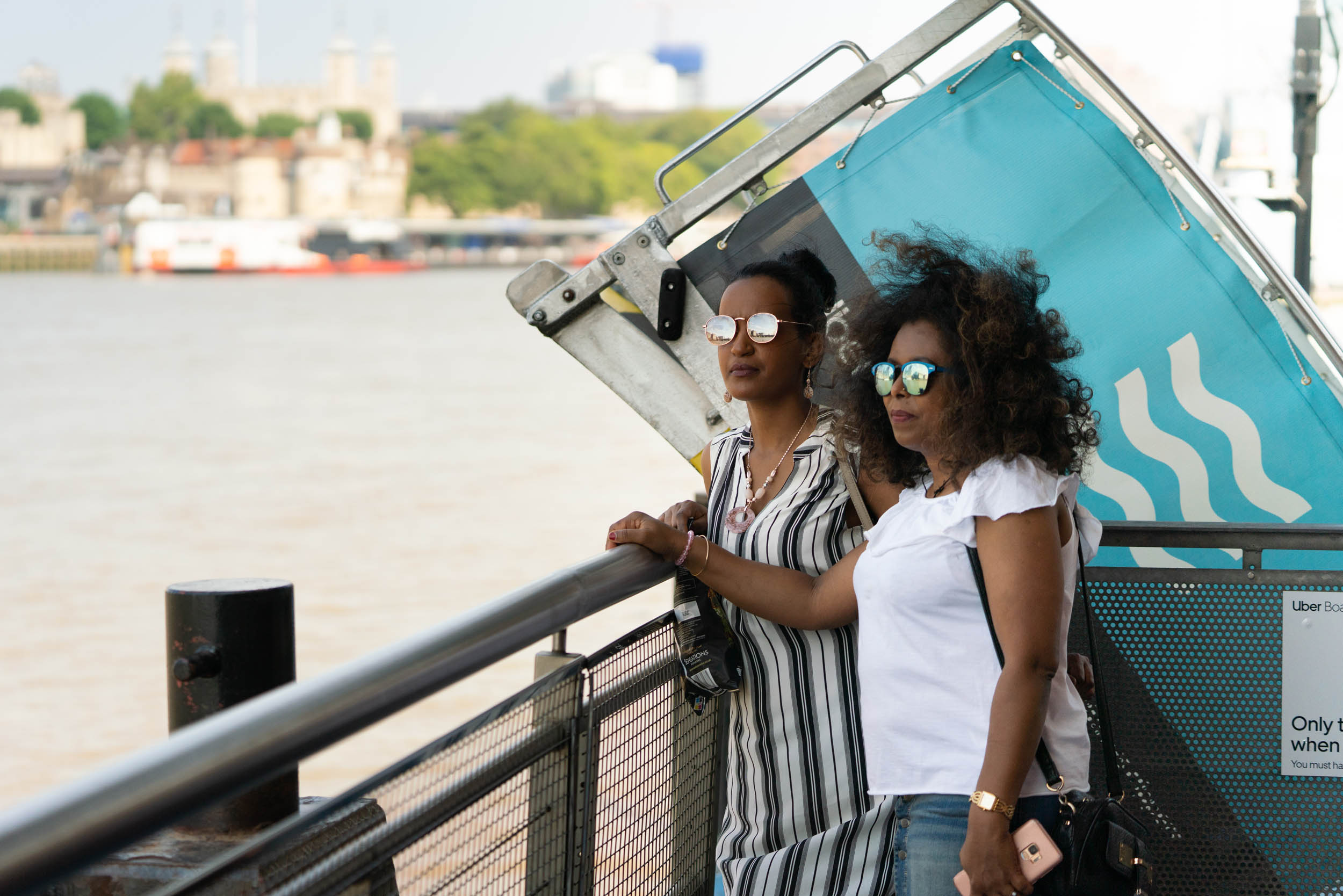 Customers waiting at pier