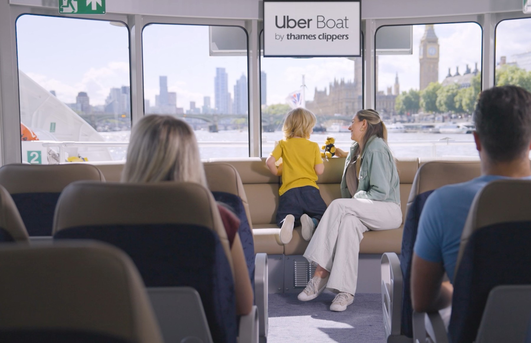 Mum and son with Captain Collins